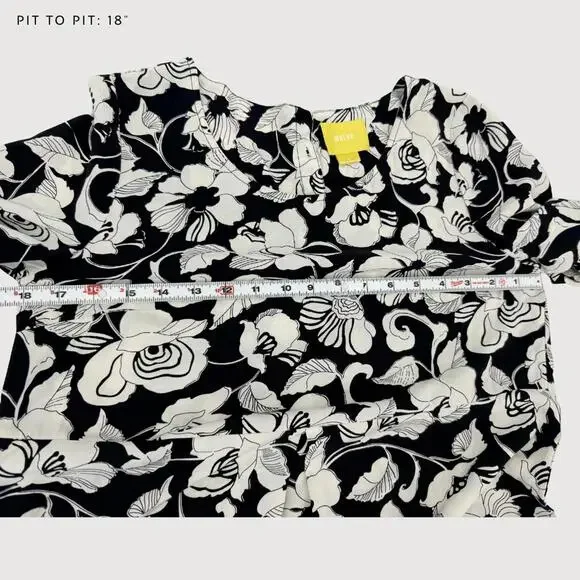 Anthropologie Maeve Zola Floral Shift Dress Black Ivory 2 - Picture 6 of 9